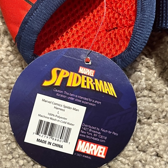 MARVEL COMICS New Spiderman Superhero Dog Harness Size Large Halloween - Picture 6 of 9